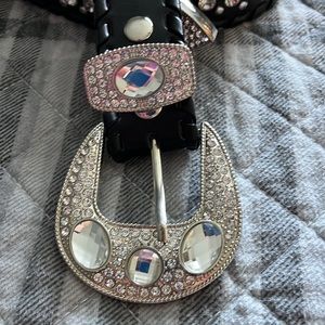 Leather Belt w Rinestones